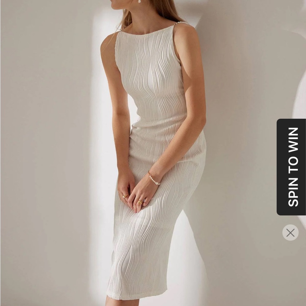 Water Ripple Textured Pearl Cami Dress